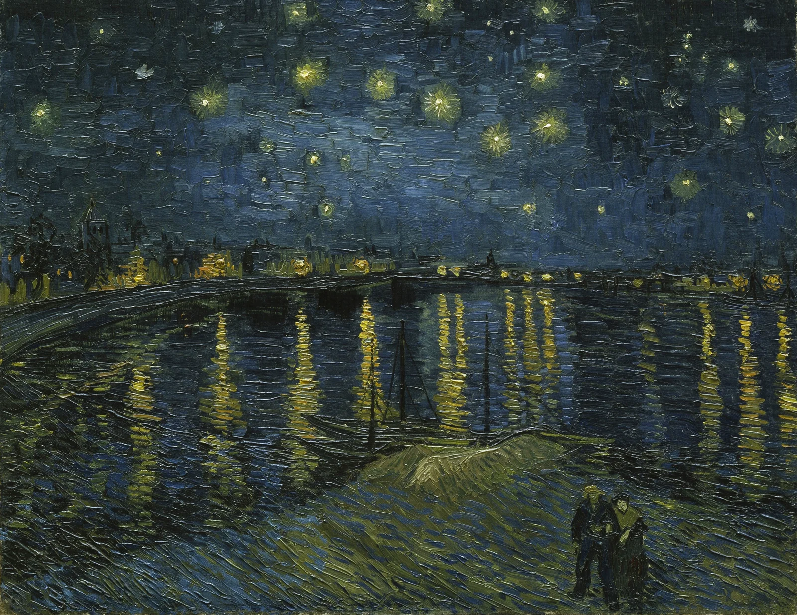 Noite estrelada sobre o Ródano, de Van Gogh, revelada aos poucos